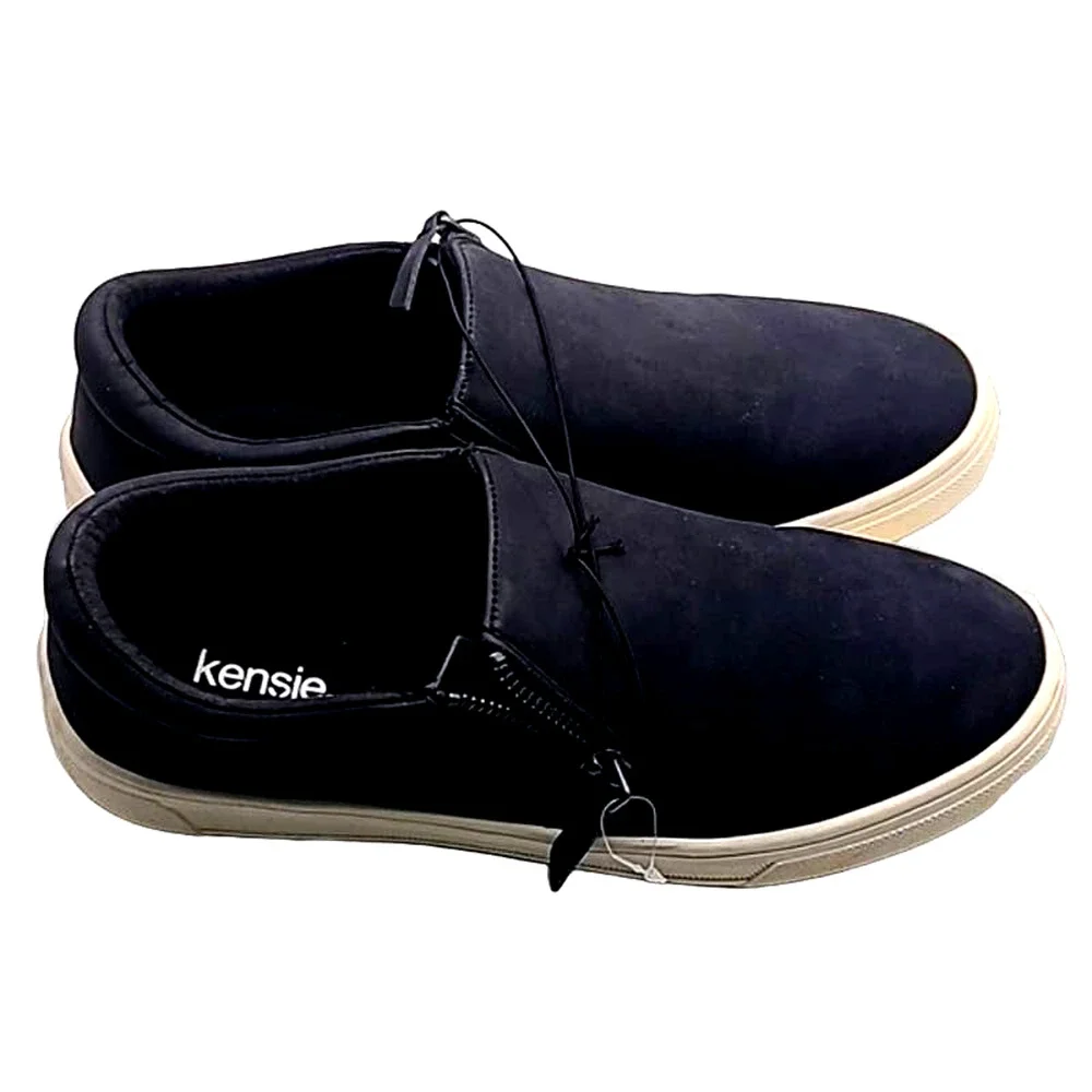 Kensie Soren Women’s Slip On Sneaker Size 6.5 Black Platform Casual Comfort Shoe